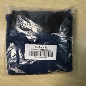MeUndies Mens XL Boxer Briefs w/ Fly Great White Shark Navy Blue NWT M620-GWH-XL
